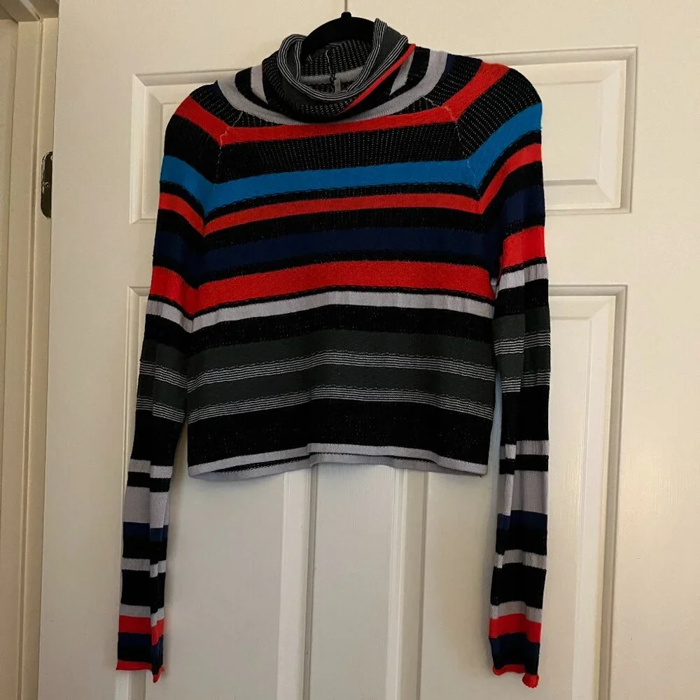 NWOT Free People striped turtleneck shirt with matching skirt XS